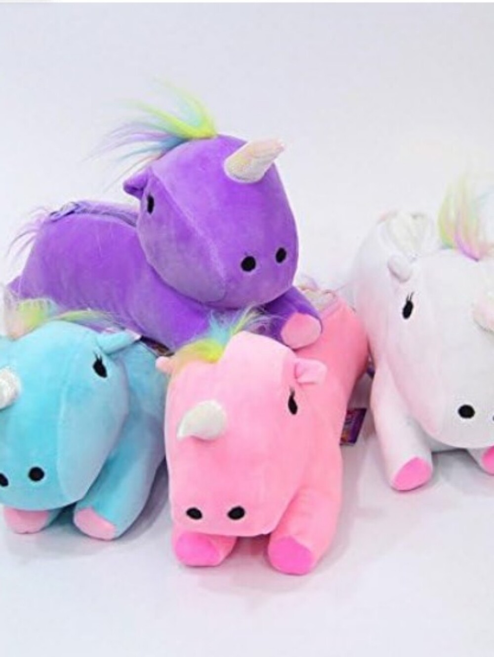 Minky-Plush Unicorn 🦄 Zip Pouch (White-Pink-Teal )🤍🩷🩵 12x6x4 - Picture 4 of 14